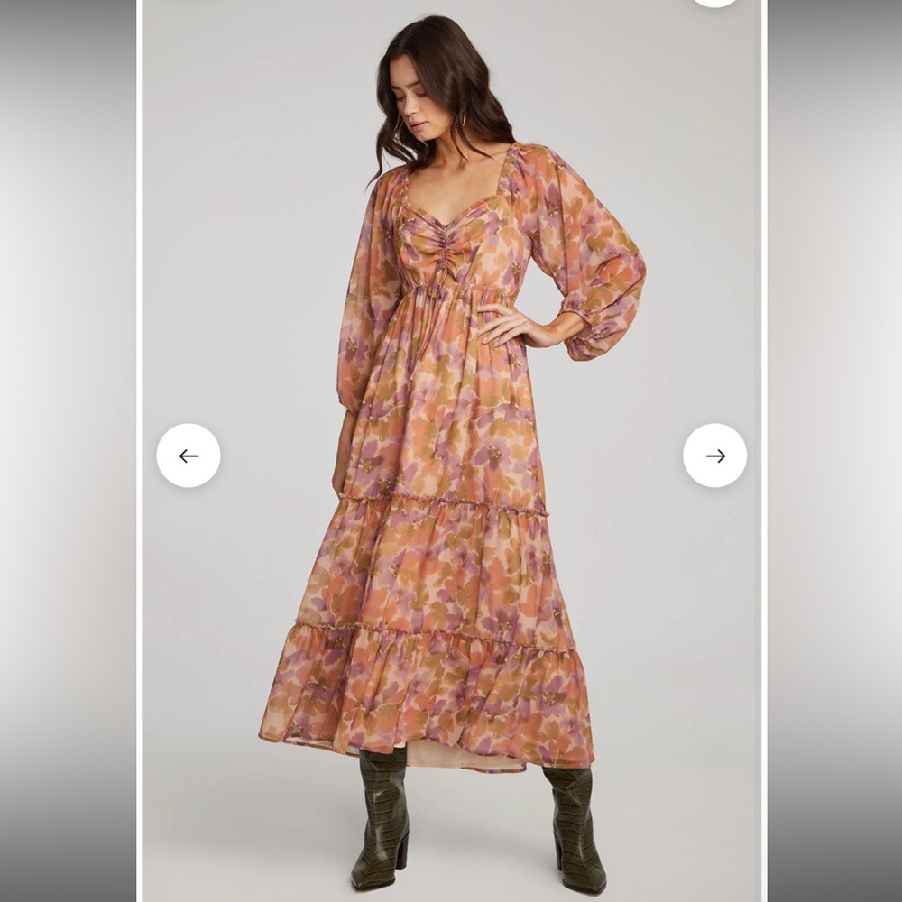Saltwater Luxe Eryn Maxi Dress Multi-color w/ long sleeves NWT